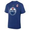 Connor McDavid Edmonton Oilers Fashion7 Captain Authentic Stack Name & Number T-Shirt - - Side View