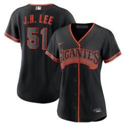 Jung Hoo Lee San Francisco Giants Nike Women's Alternate Replica Jersey - Black - Front View