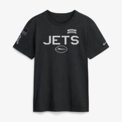 New York Jets Nike 2026 Salute to Service Sideline Dri-FIT T-Shirt - Black - Front View