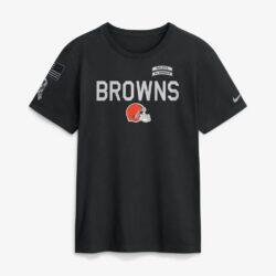 Cleveland Browns Nike 2026 Salute to Service Sideline Dri-FIT T-Shirt - Black - Front View