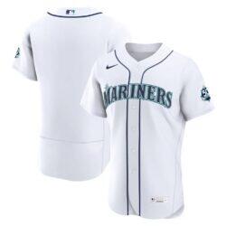 Seattle Mariners Nike 50th Anniversary Patch Home Authentic Jersey - White - Front View