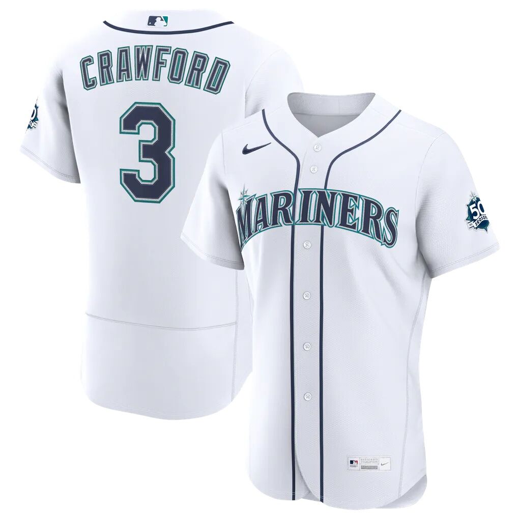 J.P. Crawford Seattle Mariners Nike Home 50th Season Authentic Jersey