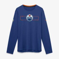Edmonton Oilers Fashion7 Authentic Pro Rink Tech Long Sleeve T-Shirt - - Front View