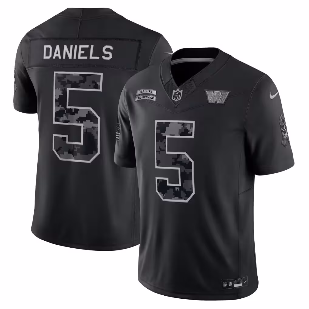 Jayden Daniels Washington Commanders Nike 2026 Salute to Service Stitched Limited Jersey