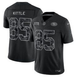 George Kittle San Francisco 49ers Nike 2026 Salute to Service Stitched Limited Jersey - Black - Front View