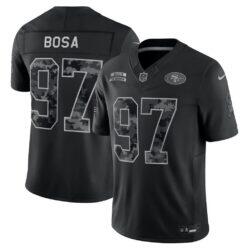 Nick Bosa San Francisco 49ers Nike 2026 Salute to Service Stitched Limited Jersey - Black - Front View