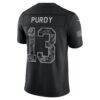 Brock Purdy San Francisco 49ers Nike 2026 Salute to Service Stitched Limited Jersey - Black - Detail View