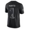 Jalen Hurts Philadelphia Eagles Nike 2026 Salute to Service Stitched Limited Jersey - Black - Detail View