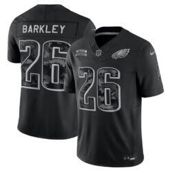 Saquon Barkley Philadelphia Eagles Nike 2026 Salute to Service Stitched Limited Jersey - Black - Front View