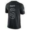 Jaxson Dart New York Giants Nike 2026 Salute to Service Stitched Limited Jersey - Black - Detail View