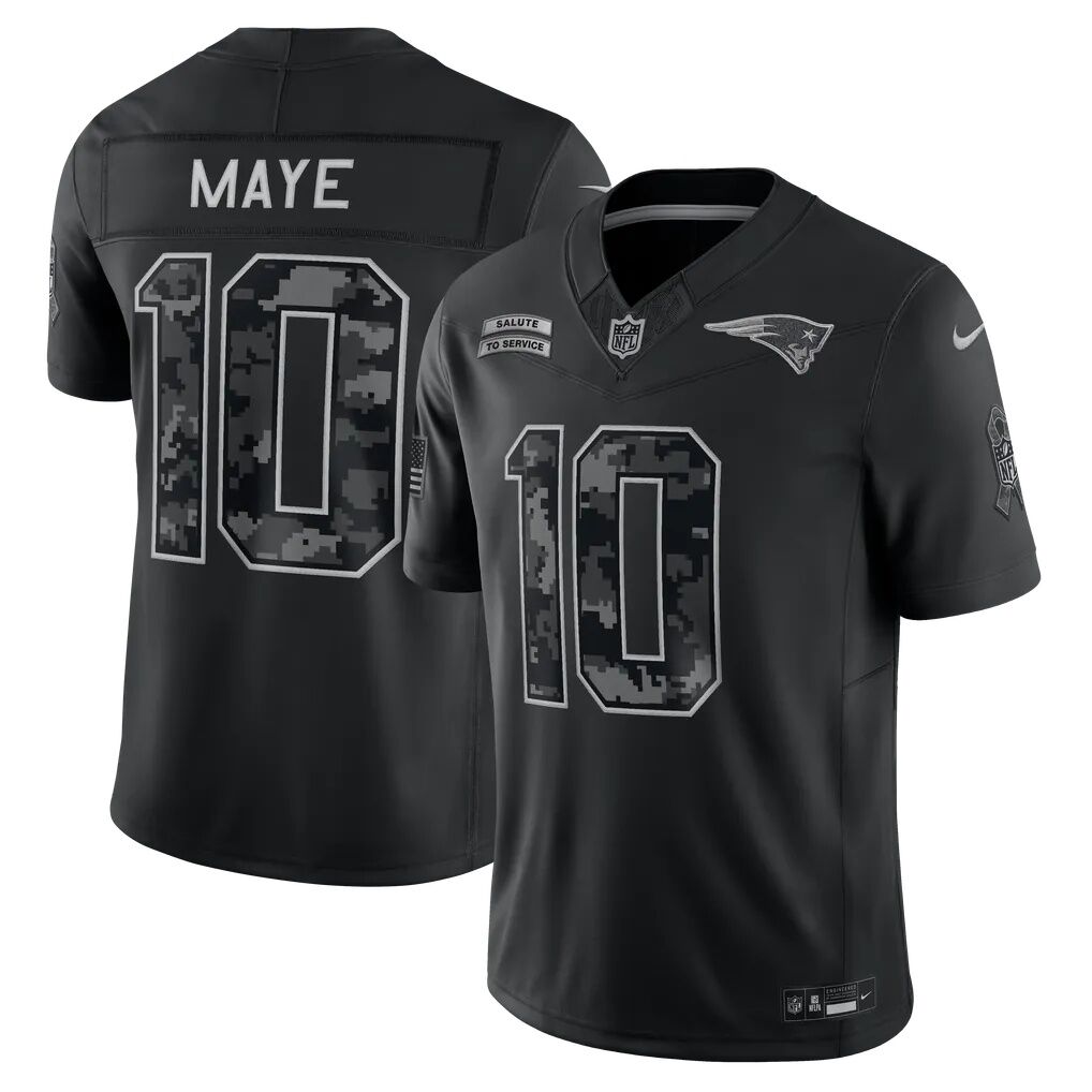 Drake Maye New England Patriots Nike 2026 Salute to Service Stitched Limited Jersey