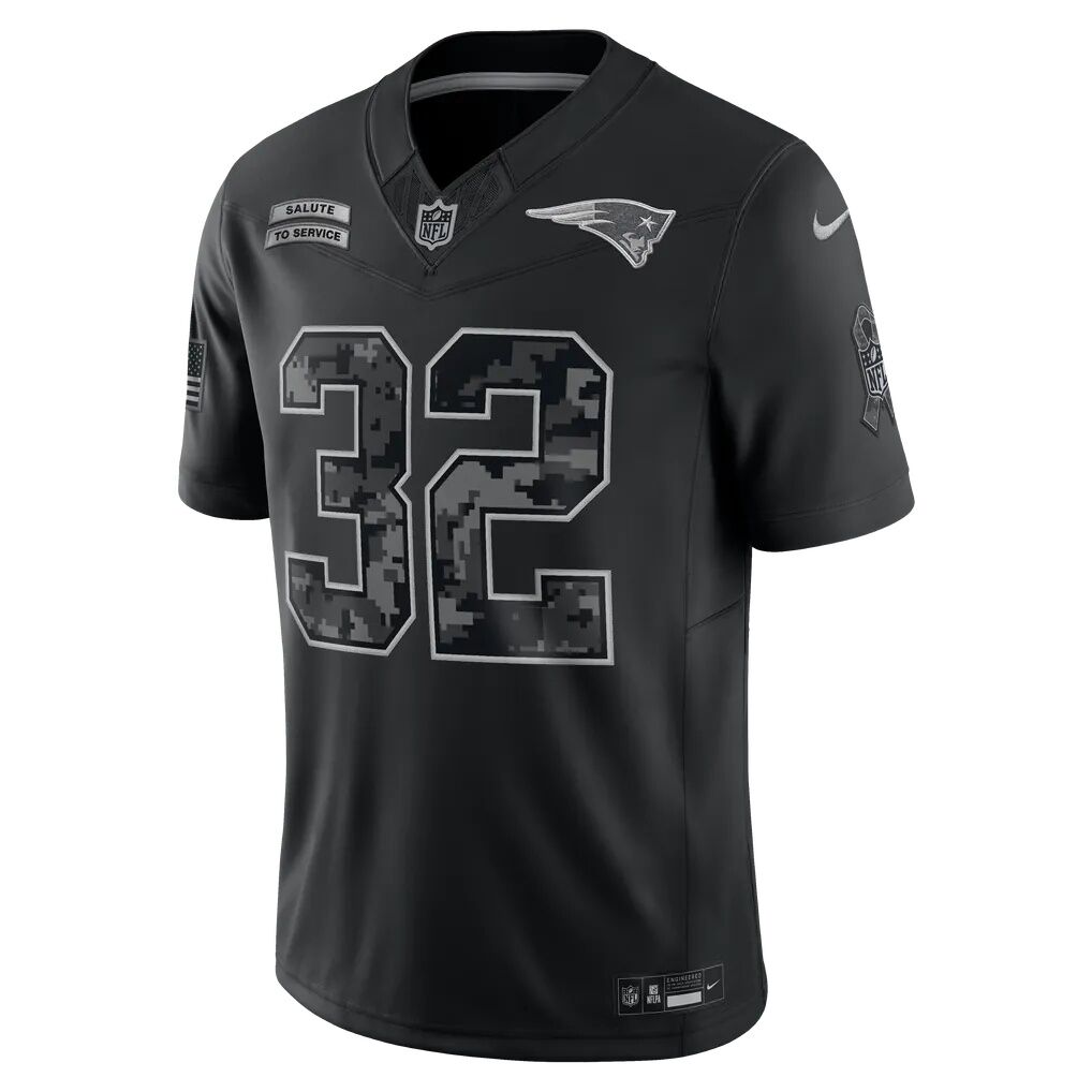 TreVeyon Henderson New England Patriots Nike 2026 Salute to Service Stitched Limited Jersey