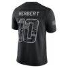Justin Herbert Los Angeles Chargers Nike 2026 Salute to Service Stitched Limited Jersey - Black - Detail View