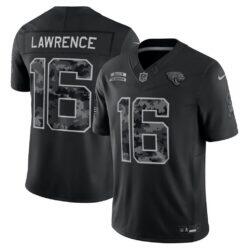 Trevor Lawrence Jacksonville Jaguars Nike 2026 Salute to Service Stitched Limited Jersey - Black - Front View