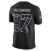 Aidan Hutchinson Detroit Lions Nike 2026 Salute to Service Stitched Limited Jersey - Black - Detail View