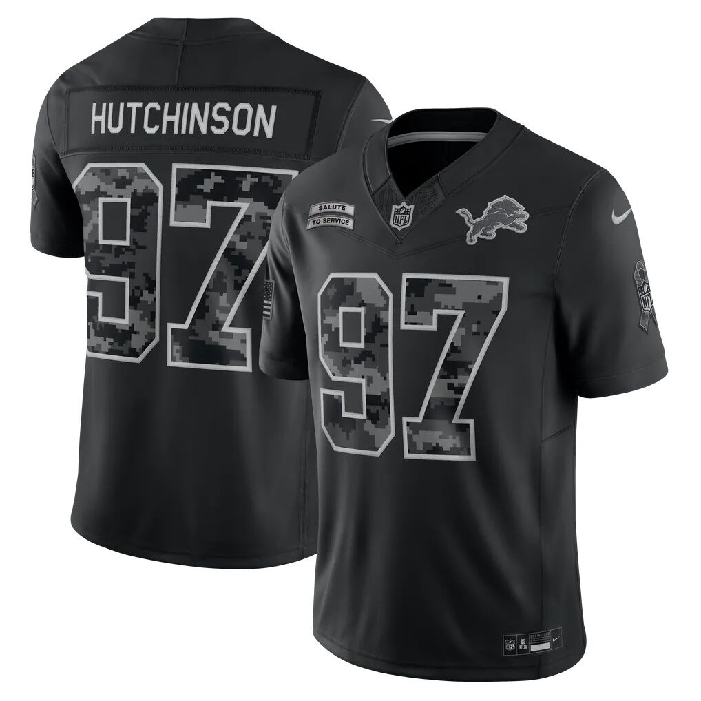 Aidan Hutchinson Detroit Lions Nike 2026 Salute to Service Stitched Limited Jersey