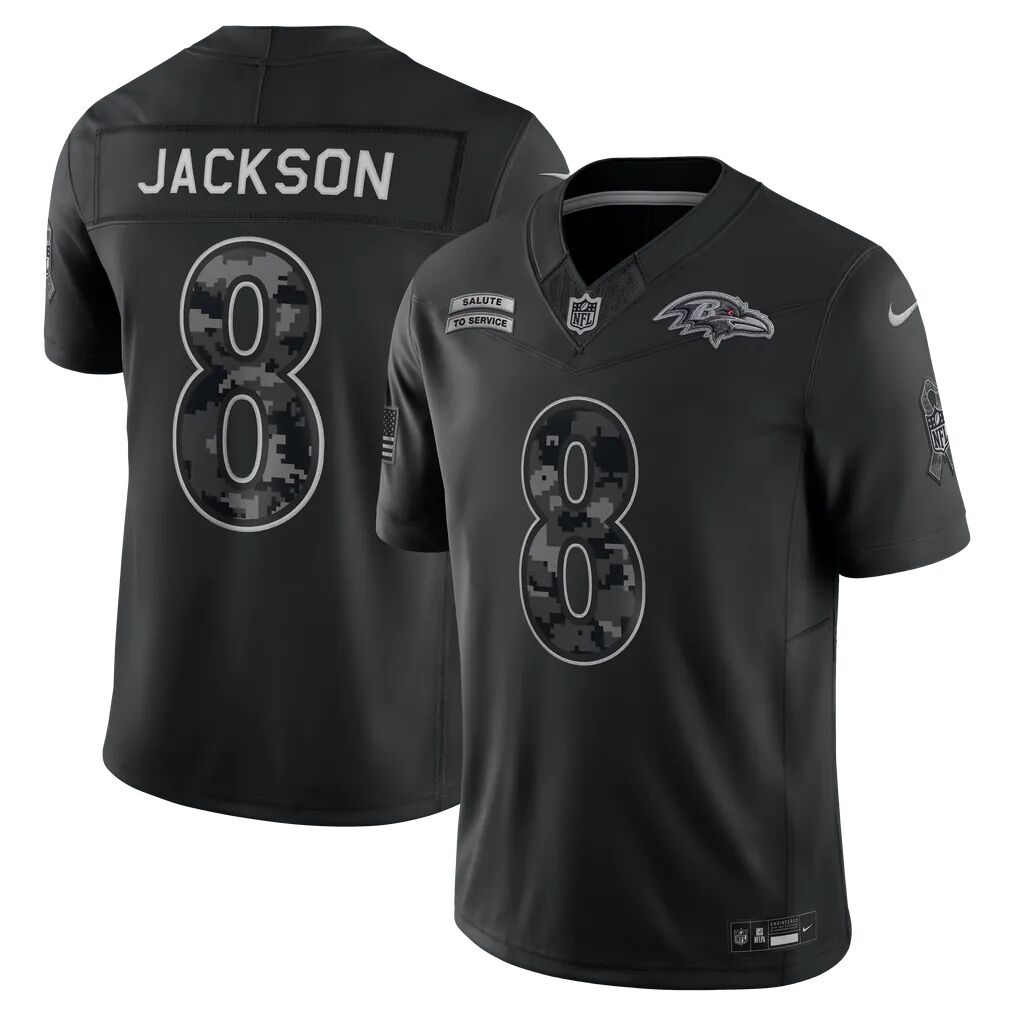 Lamar Jackson Baltimore Ravens Nike 2026 Salute to Service Stitched Limited Jersey