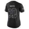 Drake Maye New England Patriots Nike Women's 2026 Salute to Service Stitched Limited Jersey - Black - Detail View