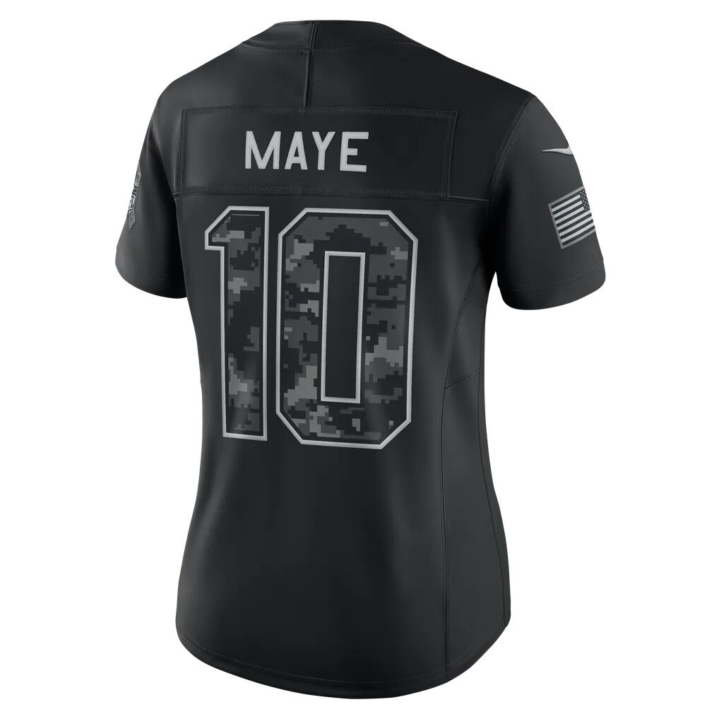 Drake Maye New England Patriots Nike Women's 2026 Salute to Service Stitched Limited Jersey