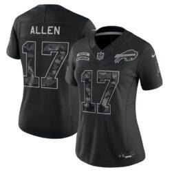 Josh Allen Buffalo Bills Nike Women's 2026 Salute to Service Stitched Limited Jersey - Black - Front View