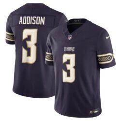 Jordan Addison Minnesota Vikings Nike 2026 Rivalries Collection Stitched Limited Jersey - Purple - Front View