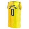 Tyrese Haliburton Indiana Pacers Fashion7 Youth Fast Break Jersey - Gold - Detail View