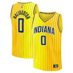 Tyrese Haliburton Indiana Pacers Fashion7 Youth Fast Break Jersey - Gold - Front View