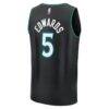 Anthony Edwards Minnesota Timberwolves Fashion7 Youth Fast Break Jersey - Black - Detail View