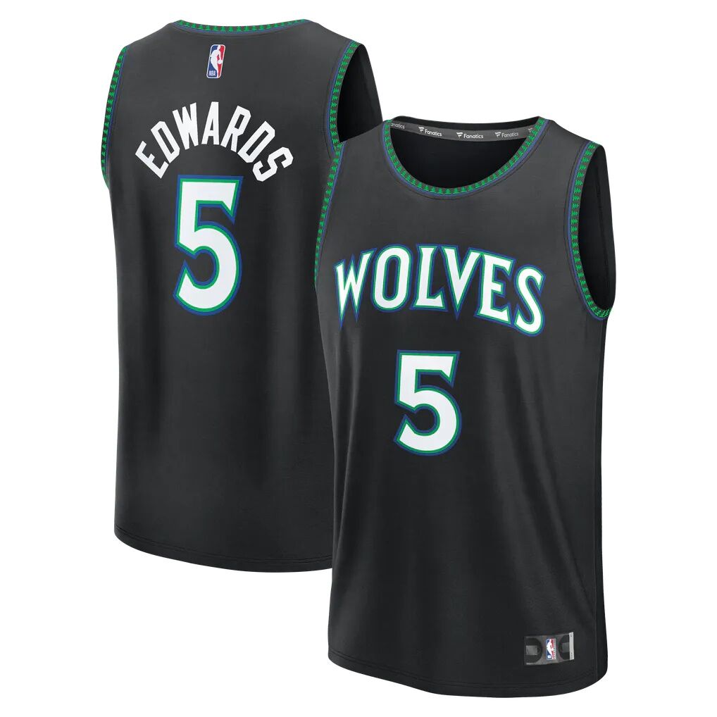 Anthony Edwards Minnesota Timberwolves Fashion7 Youth Fast Break Jersey - Statement Edition