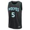 Anthony Edwards Minnesota Timberwolves Fashion7 Youth Fast Break Jersey - Black - Side View