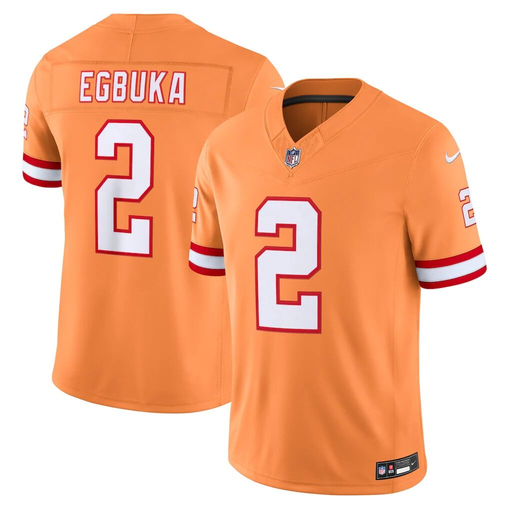 Emeka Egbuka Tampa Bay Buccaneers Nike Alternate Vapor F.U.S.E. Stitched Limited Jersey - Creamsicle