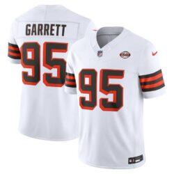 Myles Garrett Cleveland Browns Nike Alternate Vapor F.U.S.E. Stitched Limited Jersey - White - Front View