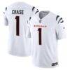 Ja'Marr Chase Cincinnati Bengals Nike Vapor F.U.S.E. Stitched Limited Jersey - White - Front View