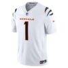 Ja'Marr Chase Cincinnati Bengals Nike Vapor F.U.S.E. Stitched Limited Jersey - White - Side View