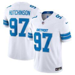 Aidan Hutchinson Detroit Lions Nike Vapor F.U.S.E. Stitched Limited Jersey - White - Front View