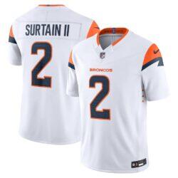 Pat Surtain II Denver Broncos Nike Vapor F.U.S.E. Stitched Limited Jersey - White - Front View