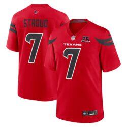 C.J. Stroud Houston Texans Nike Alternate 25th Season Game Jersey - Red - Front View