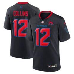 Nico Collins Houston Texans Nike Alternate 2 25th Season Game Jersey - Navy - Front View
