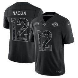 Puka Nacua Los Angeles Rams Nike 2026 Salute to Service Stitched Limited Jersey - Black - Front View