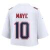 Drake Maye New England Patriots Nike Women's Cropped Fashion Game Jersey - White - Detail View