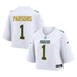 Micah Parsons Green Bay Packers Nike Women's Cropped Fashion Game Jersey - White - Front View