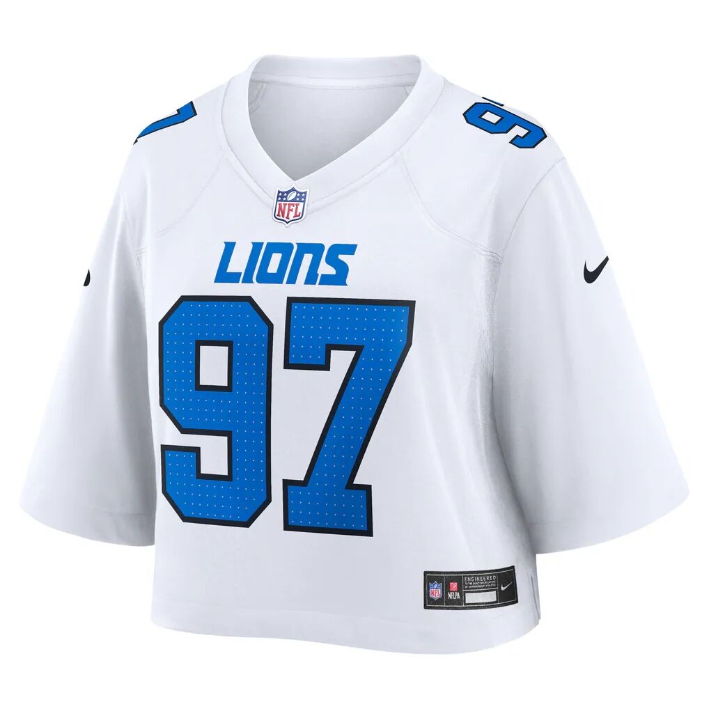 Aidan Hutchinson Detroit Lions Nike Women's Cropped Fashion Game Jersey