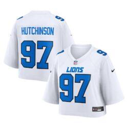 Aidan Hutchinson Detroit Lions Nike Women's Cropped Fashion Game Jersey - White - Front View