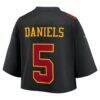 Jayden Daniels Washington Commanders Nike Women's Cropped Fashion Game Jersey - Black - Detail View