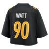 T.J. Watt Pittsburgh Steelers Nike Women's Cropped Fashion Game Jersey - Black - Detail View