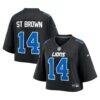 Amon-Ra St. Brown Detroit Lions Nike Women's Cropped Fashion Game Jersey - Black - Front View