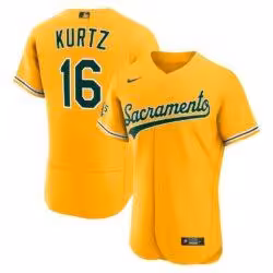Nick Kurtz Athletics Nike MLB Awards Authentic Jersey - Gold - Front View