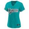 Kyle Stowers Miami Marlins Nike Women's Alternate Replica Jersey - Teal - Side View