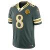 Josh Jacobs Green Bay Packers Nike 2026 Rivalries Collection Stitched Limited Jersey - Green - Back View