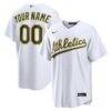 Athletics Nike Home Replica Custom Jersey - White - Front View